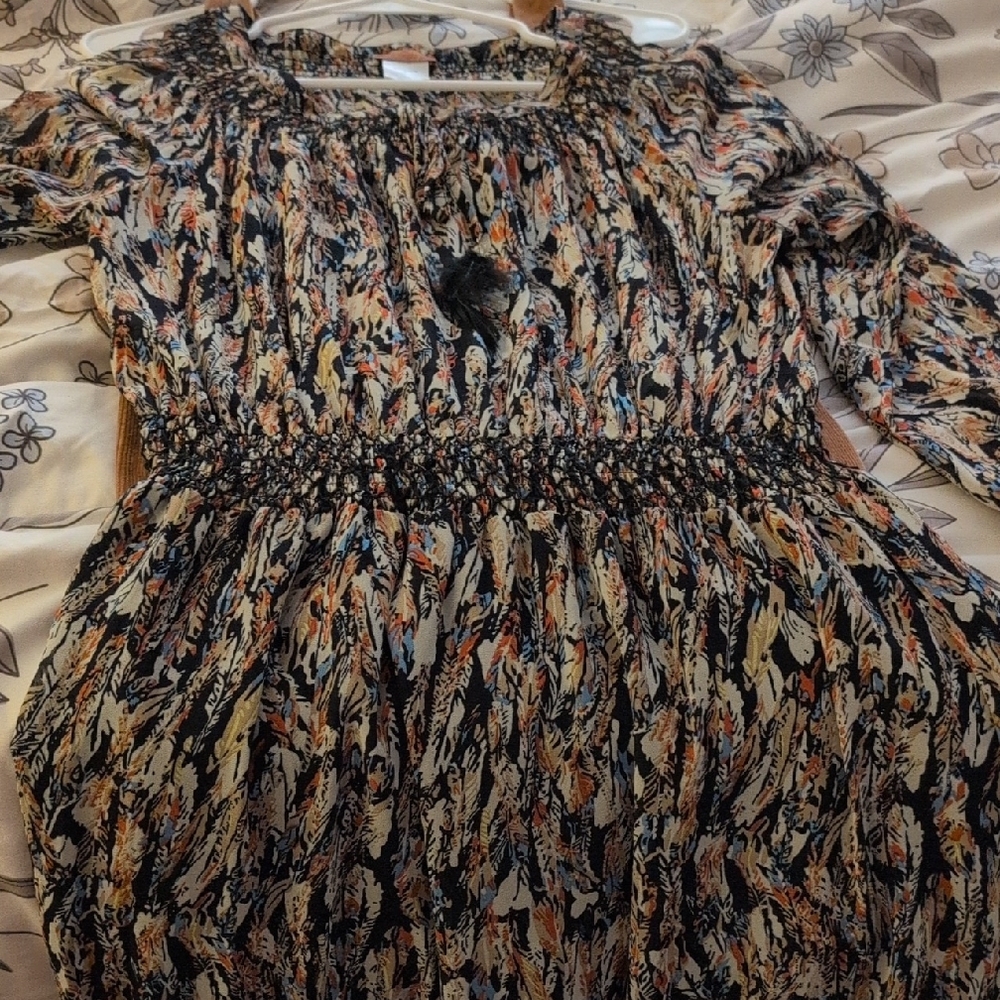 Multicolor Patterned Dress